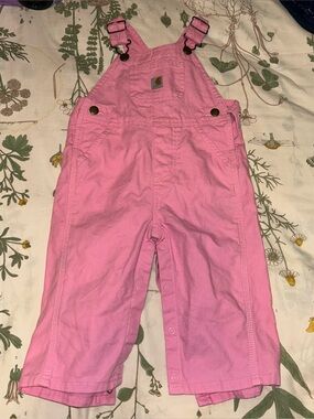 Carhartt baby girl pink overalls